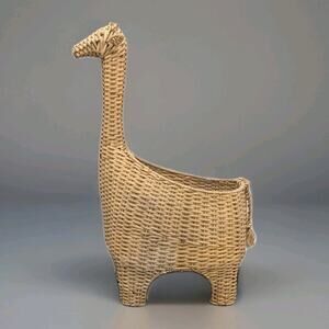 Wicker Giraffe Storage Basket Plant Stand Large